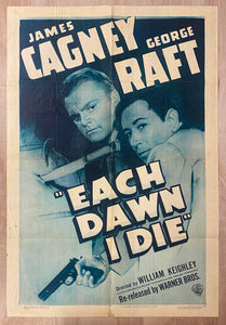 1939 Each Dawn I Die One Sheet R-1947 James Cagney Film Noir Gangster