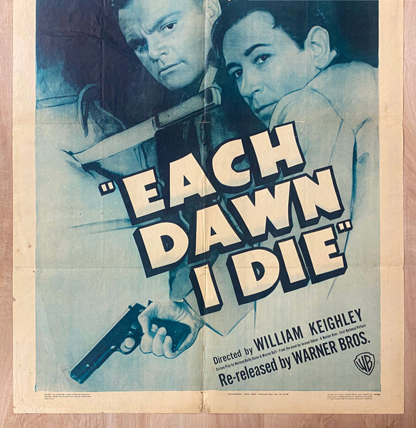 1939 Each Dawn I Die One Sheet R-1947 James Cagney Film Noir Gangster