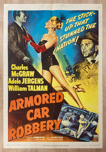 1950 Armored Car Robbery Movie One Sheet RKO Film Noir