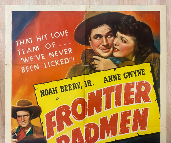 1943 Frontier Badmen One Sheet Movie Western Lon Chaney Jr.