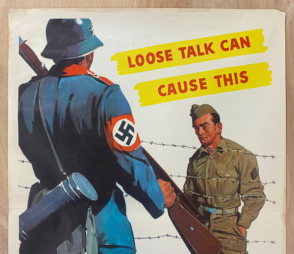 1942 Loose Talk Can Cause This Adolf Treidler WWII British American Ambulance Corp