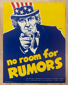 1943 No Room For Rumors by Seymour Goff Ess-ar-gee Seagram WWII