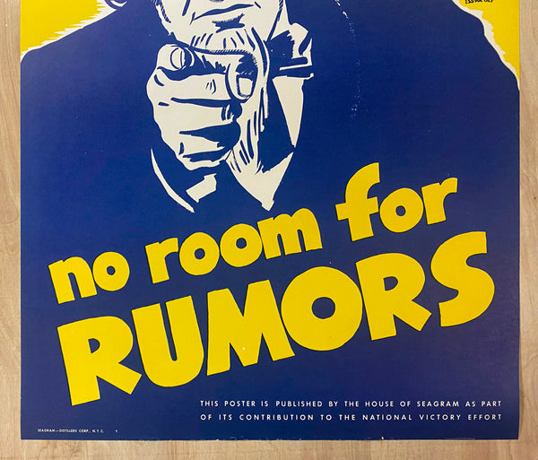 1943 No Room For Rumors by Seymour Goff Ess-ar-gee Seagram WWII