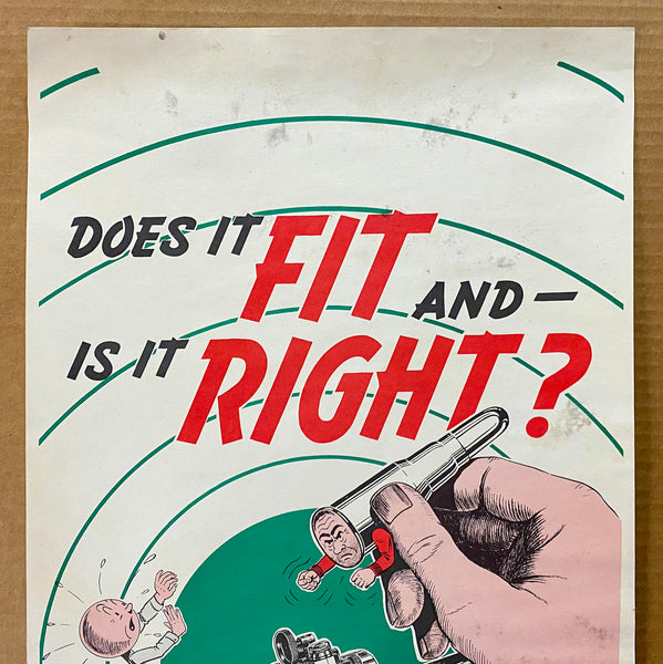 1946 Does It Fit and Is It Right? NRA Gun Safety Cartoon Poster Vintage