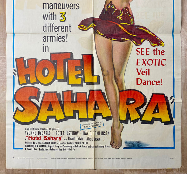 1951 Hotel Sahara Movie One Sheet War Comedy Yvonne De Carlo