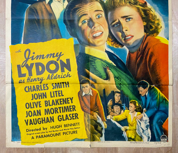 1943 Henry Aldrich Haunts a House One Sheet Movie Paramount Comedy Jimmy Lydon