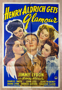 1943 Henry Aldrich Gets Glamour One Sheet Movie Paramount Comedy Jimmy Lydon