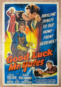 1943 Good Luck Mr. Yates One Sheet Movie Columbia War Rosie the Riveter