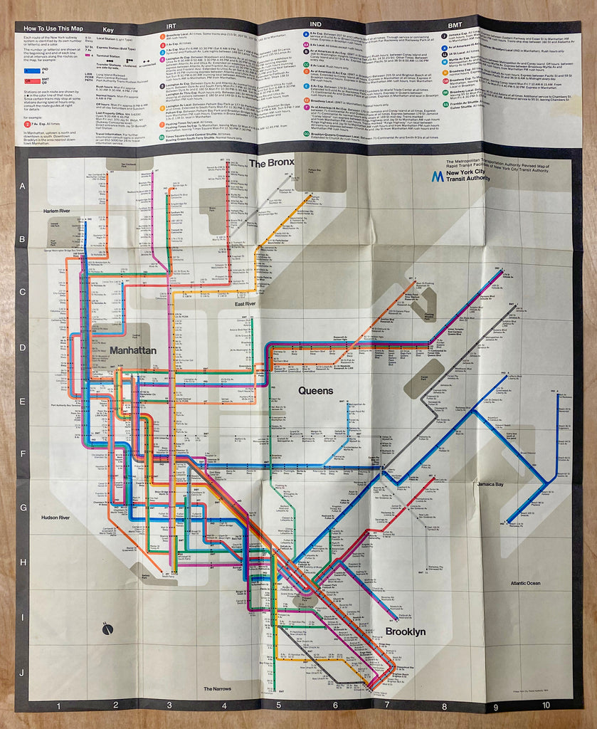 Vignelli Map.pdf 1974 New York City Subway Guide Folding Map Massimo Vignelli – Golden ...