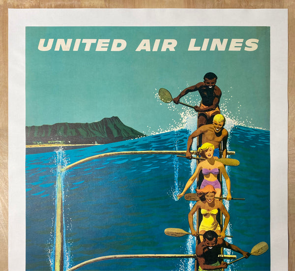 c.1960 United Air Lines Hawaii by Stan Galli Outrigger Canoe Airlines