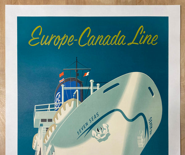 c.1955 Europe Canada Line Seven Seas Reyn Dirksen Mid-Century Modern