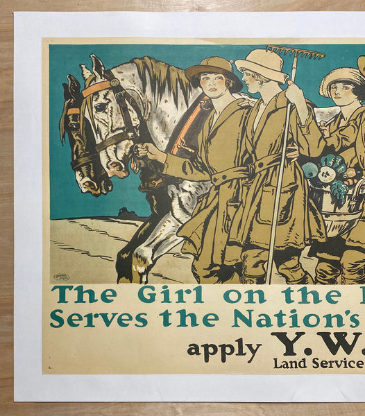 1917 The Girl On The Land Serves The Nation's Needs by Edward Penfield WWI