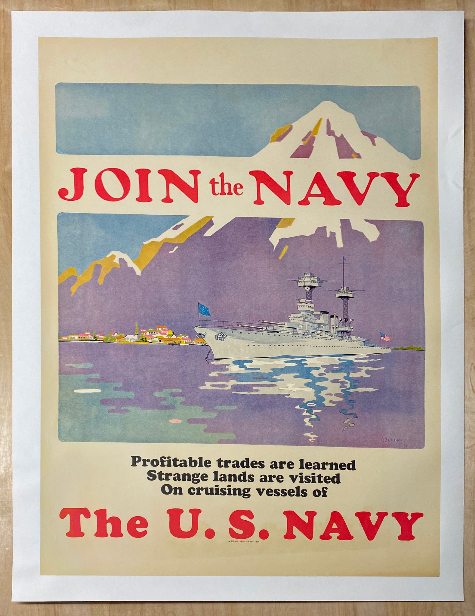 1931 Join The Navy Learn Profitable Trades Visit Strange Lands