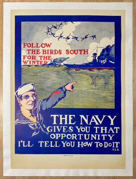 1926 Follow The Birds South For The Winter Navy Gives That Opportunity