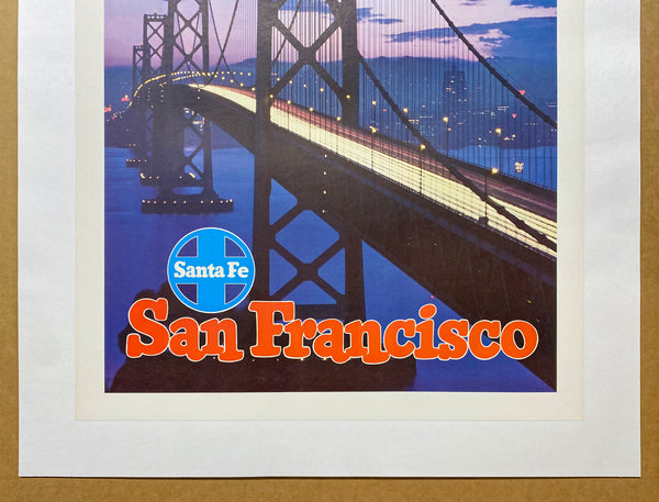 c.1950 Santa Fe Railway San Francisco California Oakland Bay Bridge