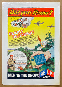 c.1959 Deadly Defender U.S. Army’s MIM-23 Hawk Missile Re-Up Recruiting Atomic Age