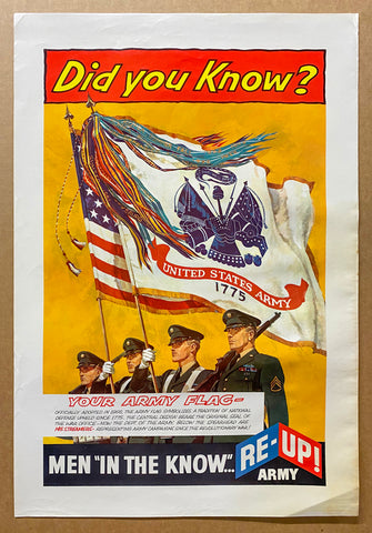 c.1950s Did You Know? Men In The Know Re-Up U.S. Army Flag History Cold War Era