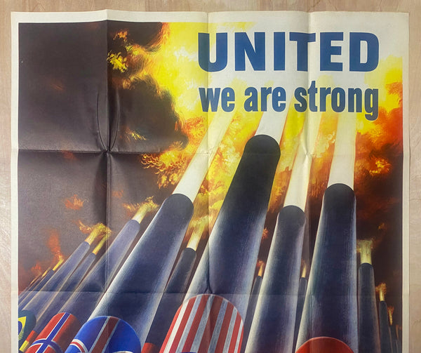 1943 United We Are Strong United We Will Win WWII OWI No. 64 Henry Koerner