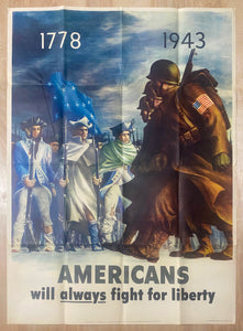 1778-1943 Americans Will Always Fight For Liberty Bernard Perlin WWII Original