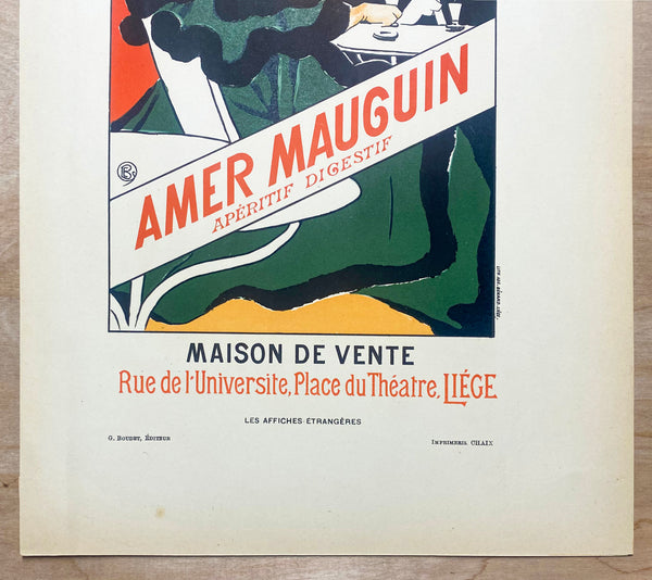 1896 AMER MAUGUIN Aperitif Digestif by Emile Berchmans Les Affiches Etrangéres