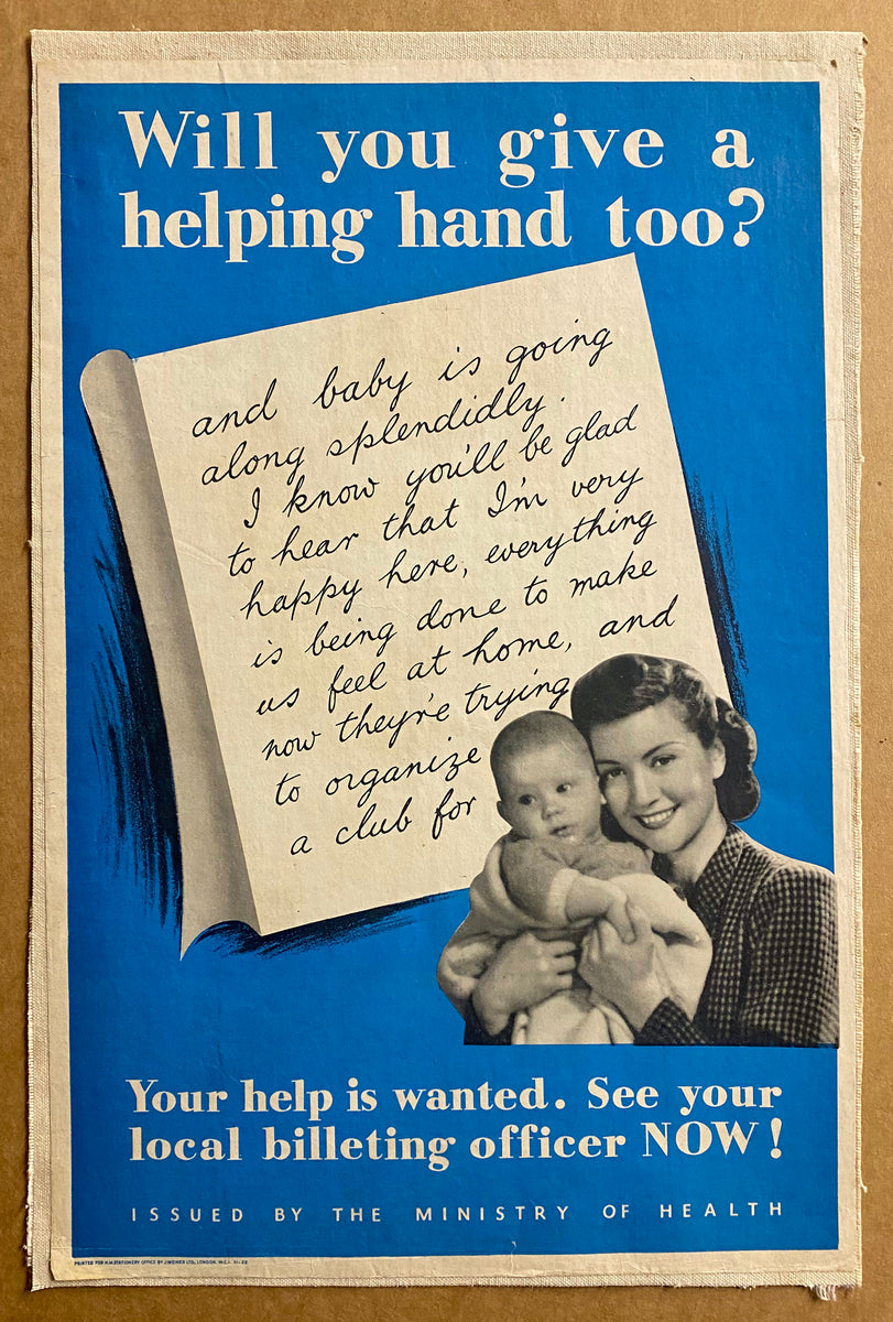 1940 Operation Pied Piper Ministry of Health Poster London Blitz WWII ...