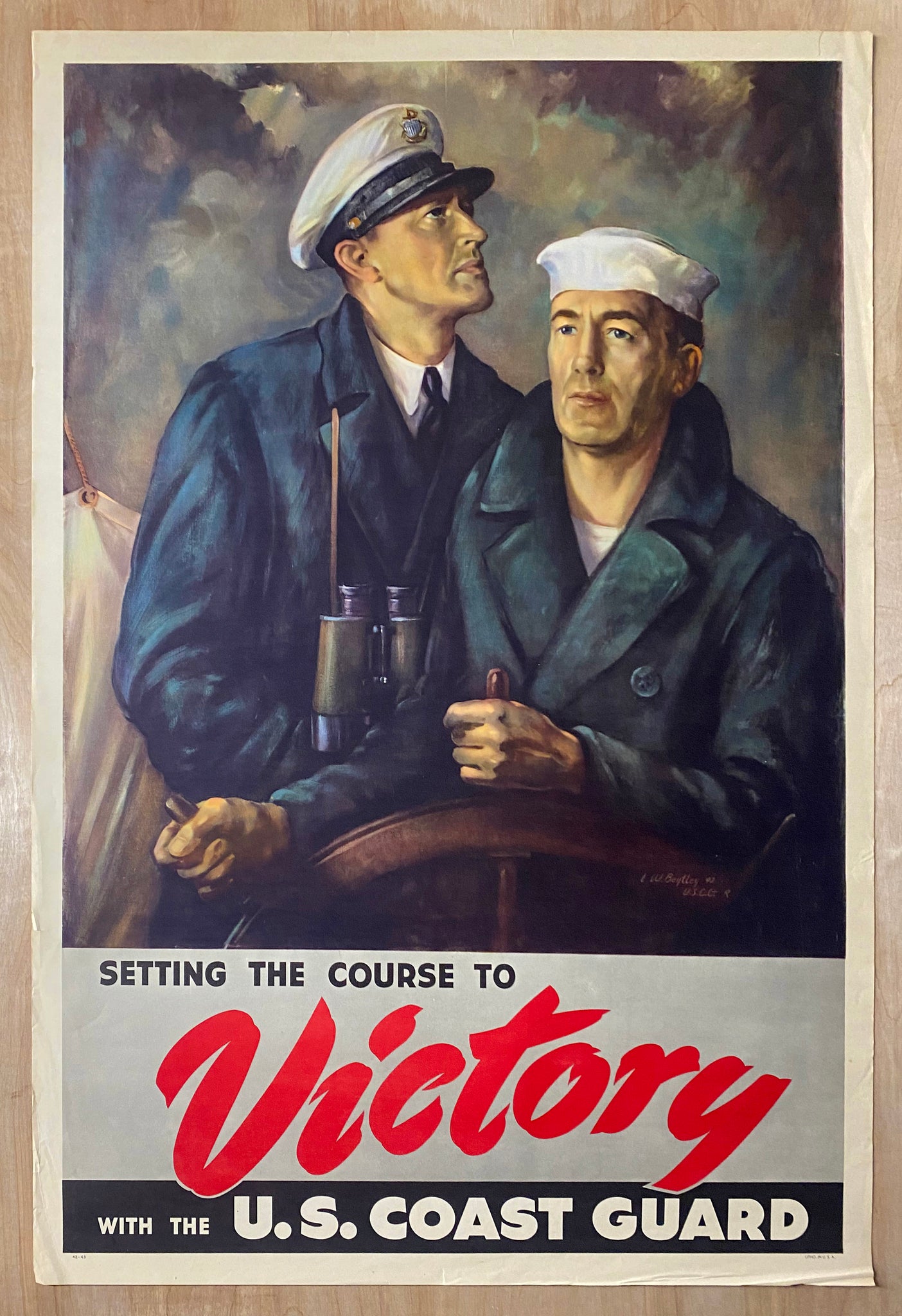 1943 Setting the Course To Victory with the U.S. Coast Guard Lester Bentley WWII