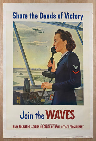 1943 Share The Deeds Of Victory Join The WAVES Navy John Falter WWII