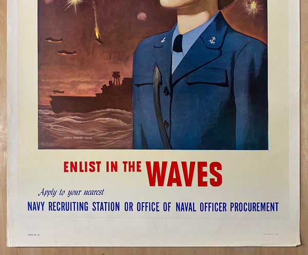 1943 There Is A Man Size Job For You In The Navy Enlist In The WAVES WWII