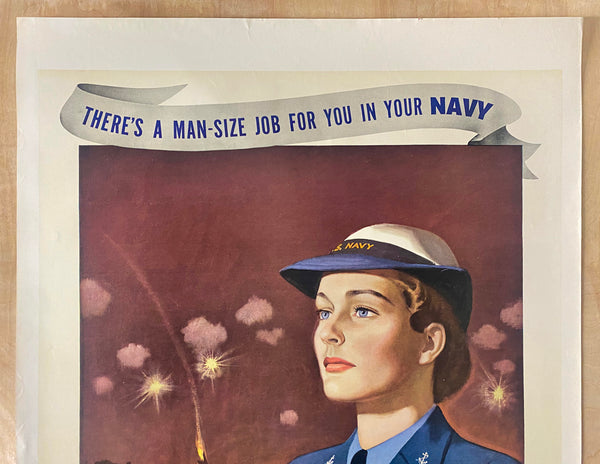 1943 There Is A Man Size Job For You In The Navy Enlist In The WAVES WWII