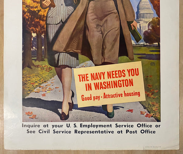 1943 Women Stenographers Typists Clerks The Navy Needs You Washington D.C.