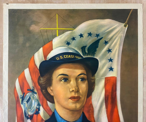 c.1943 Serve With Women's Reserve U.S. Coast Guard SPARS L.W. Bentley WWII