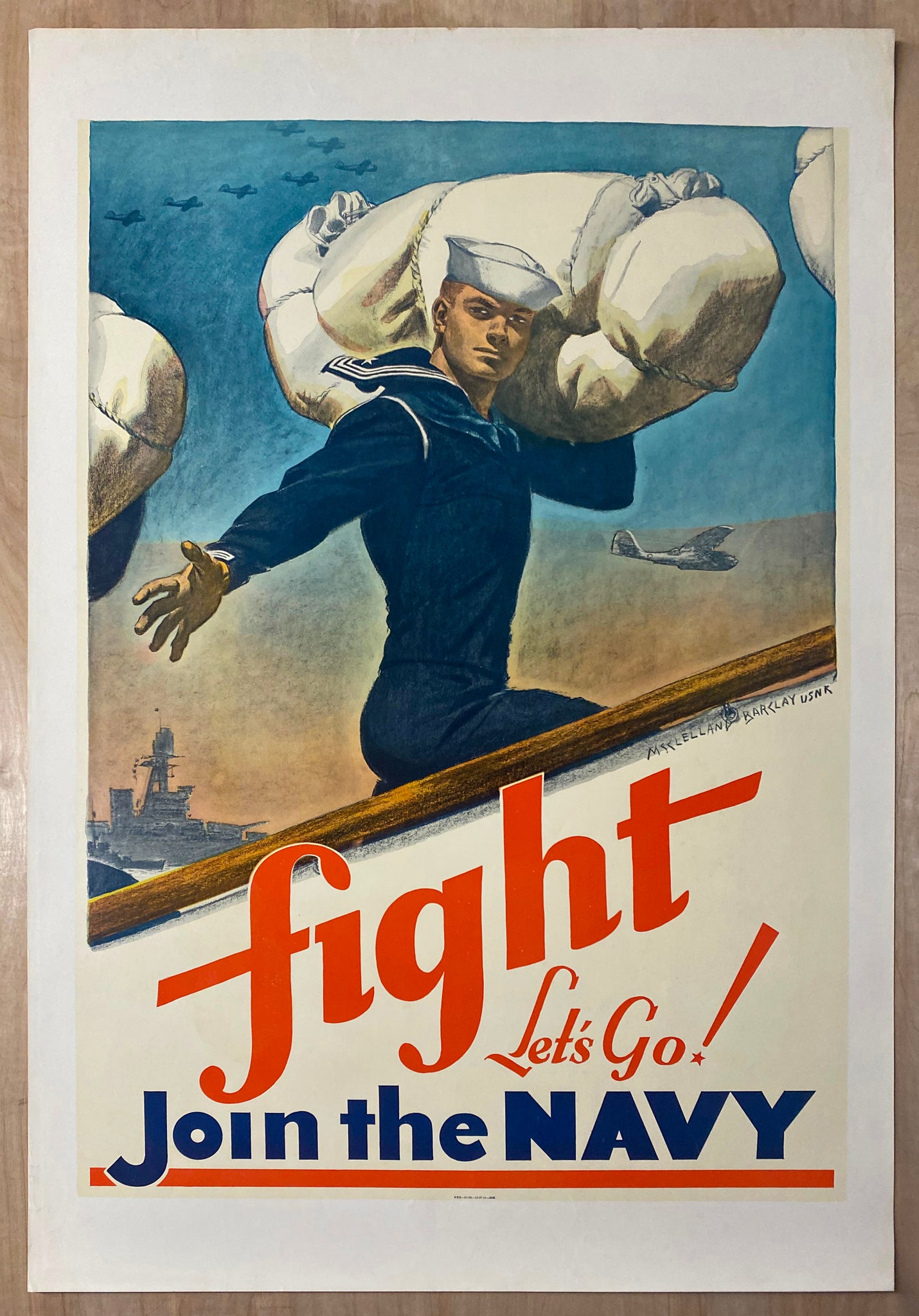 1941 Fight Let’s Go! Join the Navy by McClelland Barclay WWII