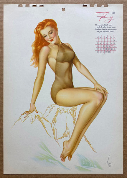 1946 Esquire Calendar Alberto Vargas Varga Pinup Girl All 12 Monthly Sheets Vintage