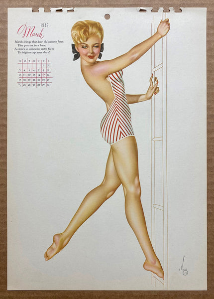 1946 Esquire Calendar Alberto Vargas Varga Pinup Girl All 12 Monthly Sheets Vintage