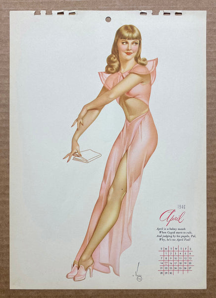 1946 Esquire Calendar Alberto Vargas Varga Pinup Girl All 12 Monthly Sheets Vintage