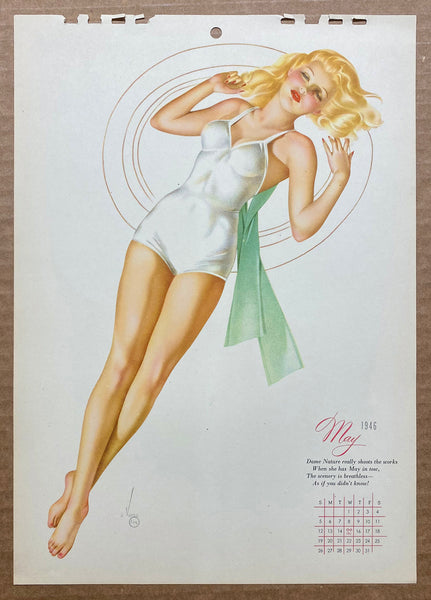 1946 Esquire Calendar Alberto Vargas Varga Pinup Girl All 12 Monthly Sheets Vintage