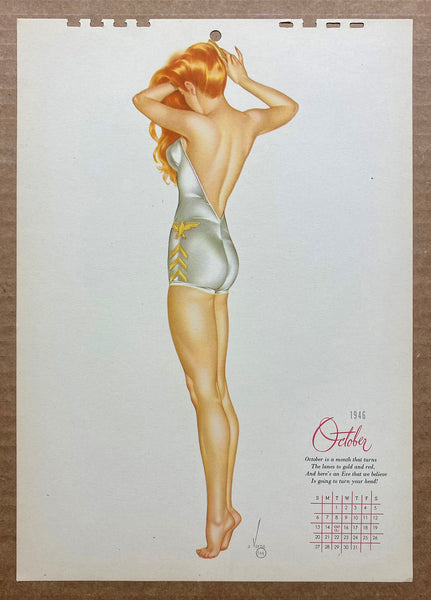 1946 Esquire Calendar Alberto Vargas Varga Pinup Girl All 12 Monthly Sheets Vintage