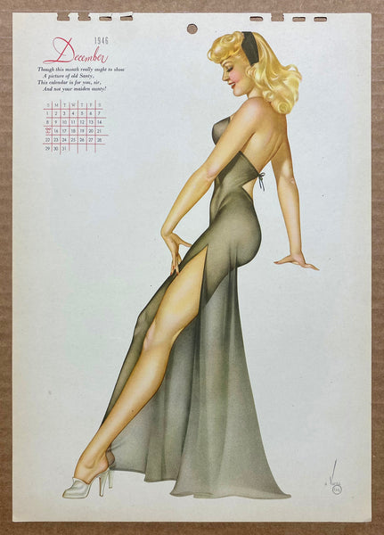 1946 Esquire Calendar Alberto Vargas Varga Pinup Girl All 12 Monthly Sheets Vintage