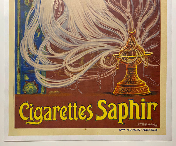 c.1920 Cigarettes Saphir by Stephano French Tobacco Advertising Surrealism