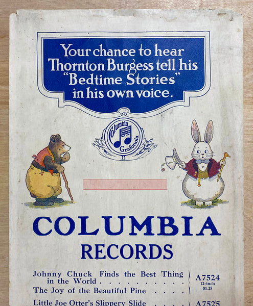 1918 Thornton Burgess Bedtime Stories Harrison Cady Columbia Records