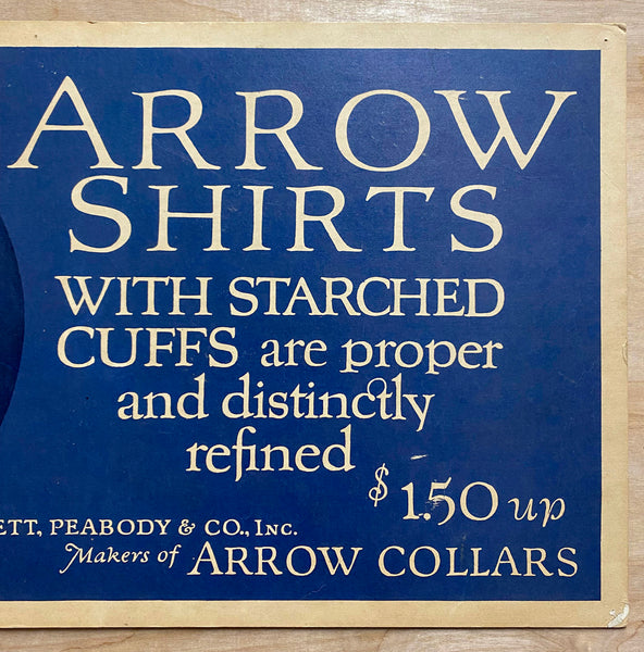 c.1920 Arrow Shirts Collars Trolley Card Sign Joseph C. Leyendecker Fashion