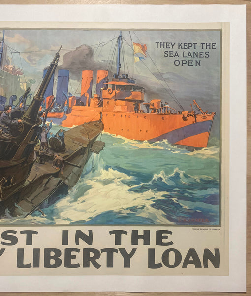 c.1918 They Kept The Sea Lanes Open Victory Liberty Loan Leon Alaric Shafer WWI