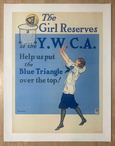 1918 Girl Reserves of the Y.W.C.A. by Edward Poucher Basketball YMCA WWI