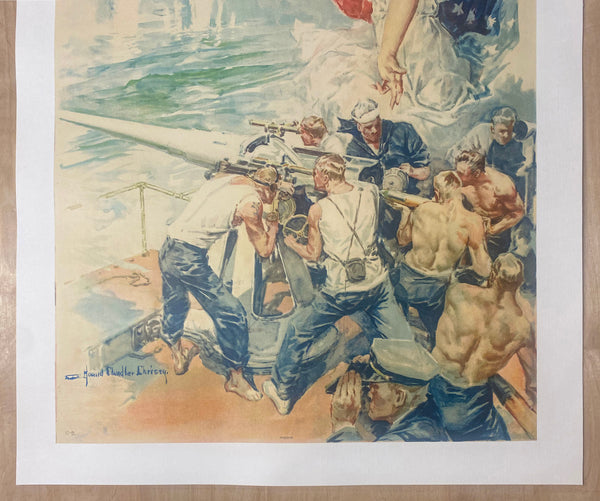 1918 Clear The Way Buy Bonds Fourth Liberty Loan by Howard Chandler Christy WWI