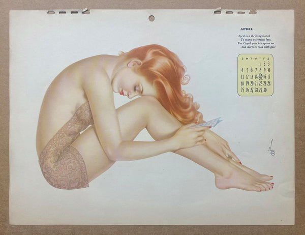 1943 Esquire Calendar Alberto Vargas Varga Pinup Girl All 12 Monthly Sheets Vintage