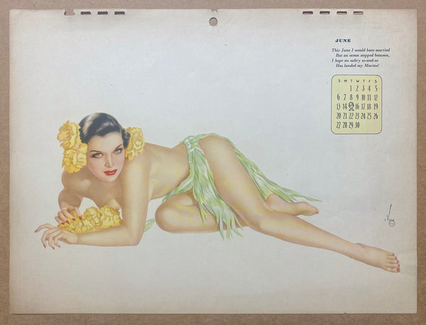 1943 Esquire Calendar Alberto Vargas Varga Pinup Girl All 12 Monthly Sheets Vintage