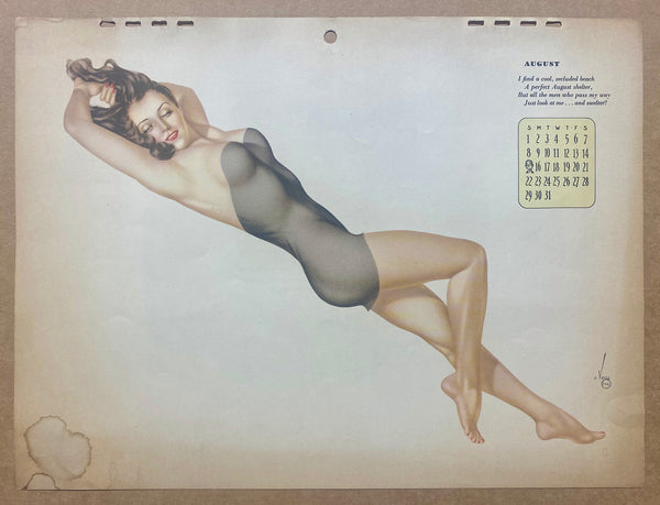 1943 Esquire Calendar Alberto Vargas Varga Pinup Girl All 12 Monthly Sheets Vintage