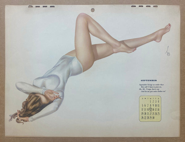 1943 Esquire Calendar Alberto Vargas Varga Pinup Girl All 12 Monthly Sheets Vintage