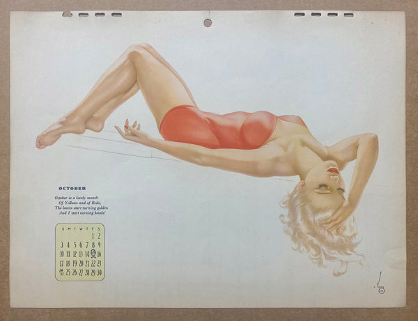 1943 Esquire Calendar Alberto Vargas Varga Pinup Girl All 12 Monthly Sheets Vintage