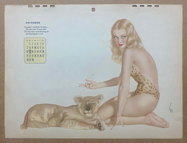 1943 Esquire Calendar Alberto Vargas Varga Pinup Girl All 12 Monthly Sheets Vintage